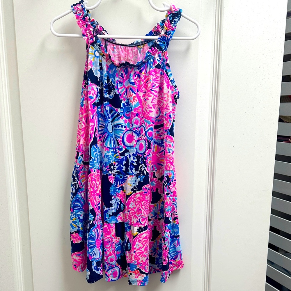 Little Girls Lilly Pulitzer Vibrant Floral Sleeveless Sun Dress SZ 4/5 Small